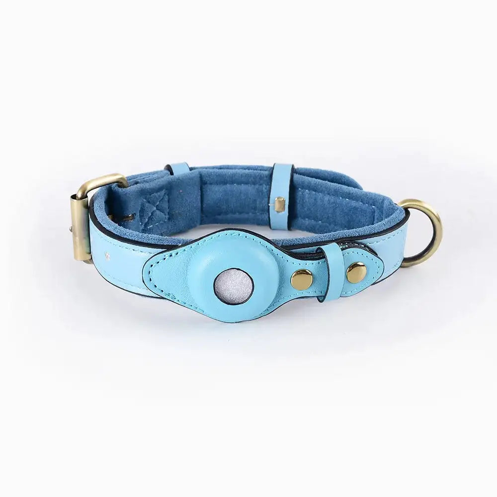 Durable Leather Airtag Dog Collar™