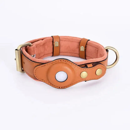 Durable Leather Airtag Dog Collar™