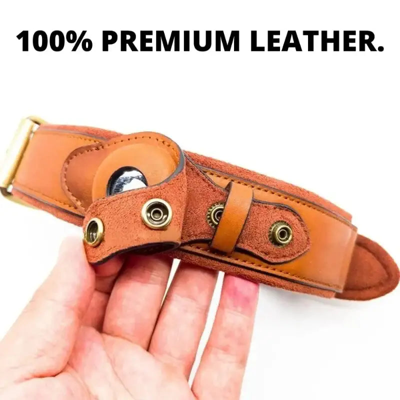 Durable Leather Airtag Dog Collar™