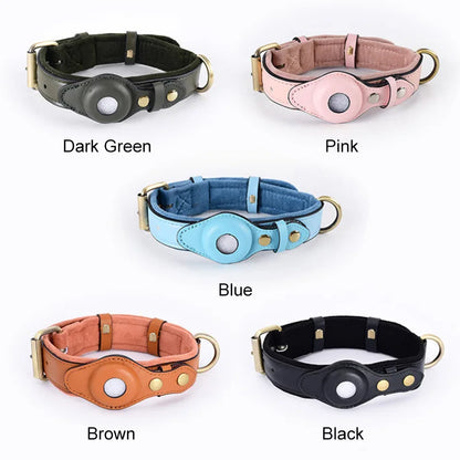 Durable Leather Airtag Dog Collar™ "AIR TAG INCLUDED"