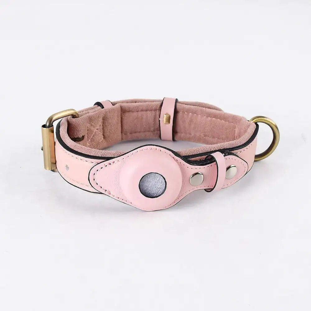 Durable Leather Airtag Dog Collar™